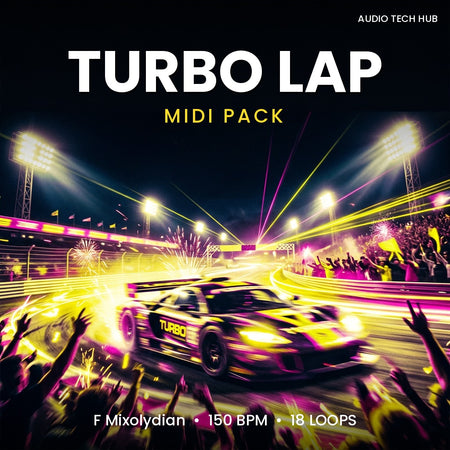 Turbo Lap: Club MIDI Pack (F Mixolydian, 150 BPM)