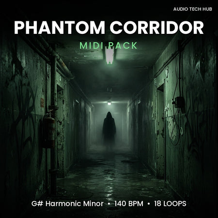 Phantom Corridor: Horror Trap MIDI Pack (G# Harmonic Minor, 140 BPM)