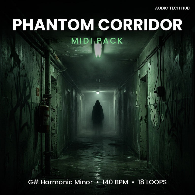 Phantom Corridor: Horror Trap MIDI Pack (G# Harmonic Minor, 140 BPM)