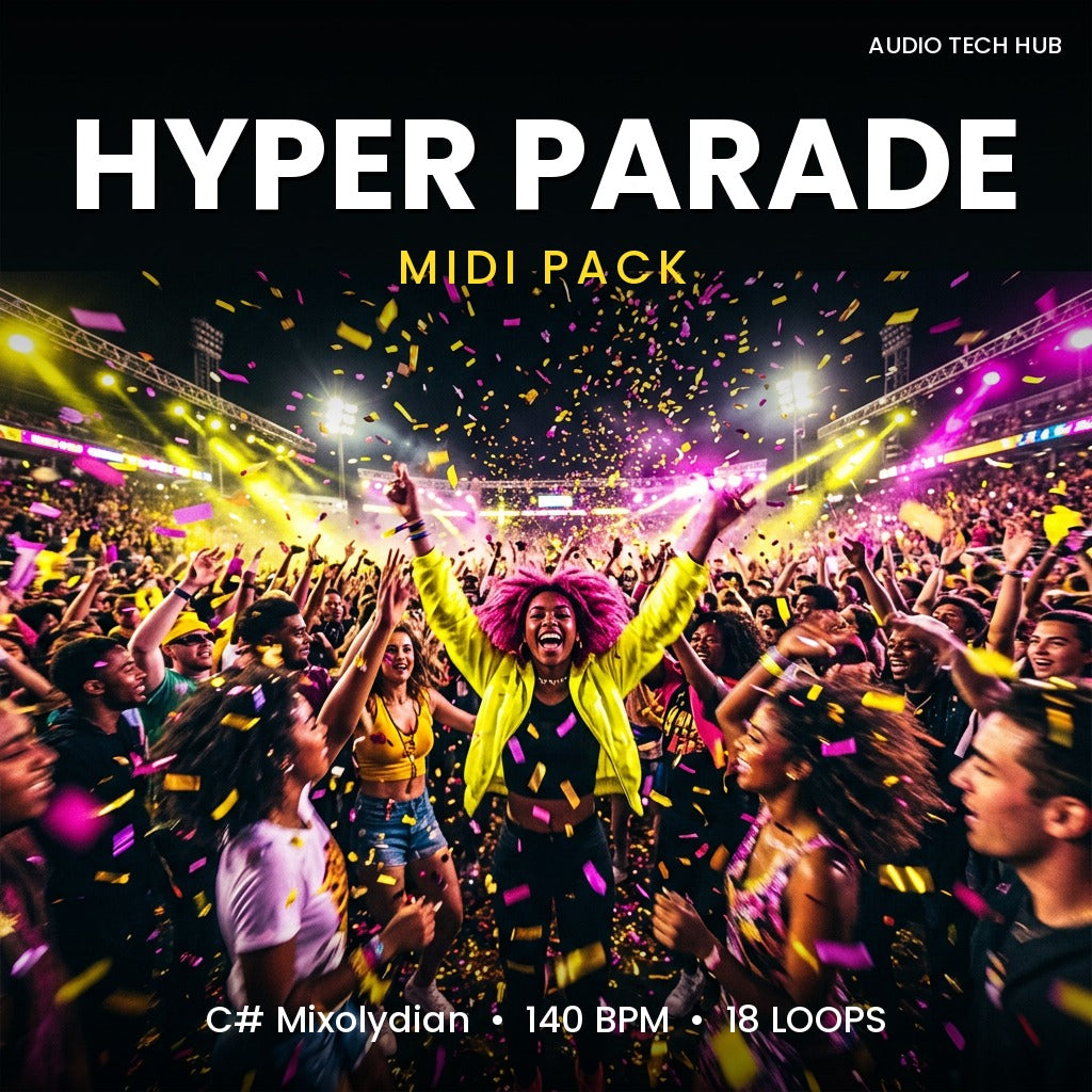 Hyper Parade: Jersey MIDI Pack (C# Mixolydian, 140 BPM)