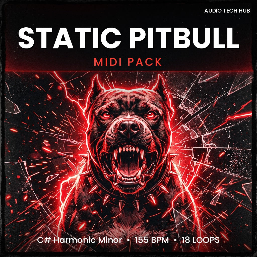Static Pitbull: Drill MIDI Pack (C# Harmonic Minor, 155 BPM)