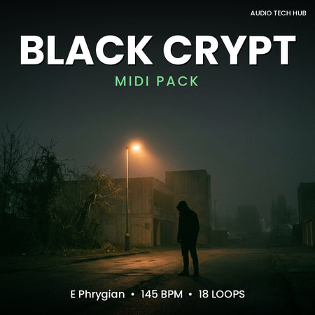 Black Crypt: Dark Trap MIDI Pack (E Phrygian, 145 BPM)