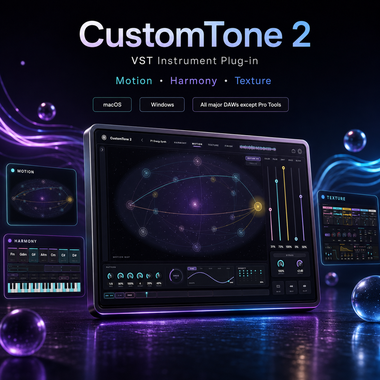 CustomTone 2 — generative VST3/AU instrument