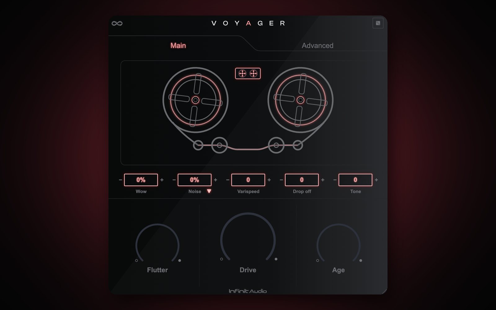 Voyager by Infinit Audio, a lo-fi tape FX plugin with spinning reels